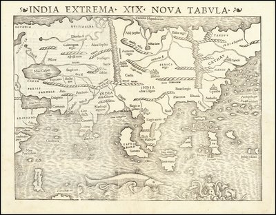 1542 Map of Asia by Sebastian Münster by Sebastian Munster