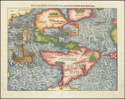 1561 Map of the Americas by Sebastian Münster by Sebastian Munster