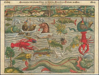 Sea Wonders and Strange Animals Found in the Northern Lands in the Sea and on the Land by Sebastian Munster