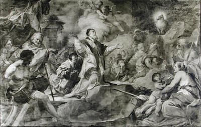 St. Clement Invoking the Lamb of God to Produce Water from a Rock in the Crimea by Sebastiano Conca