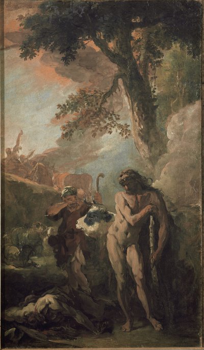 Hercules and Cacus (Preparatory sketch) by Sebastiano Ricci
