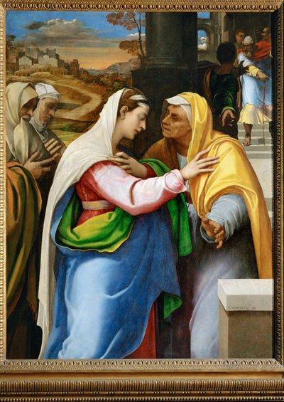 The visitation, Virgin Mary visits Saint Elisabeth by Sebastiano del (c.1485 1547) Piombo