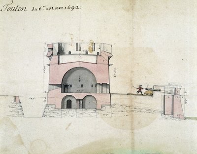 Fortification of Toulon by Vauban on 06/03/1692 by Sebastien Le Prestre de Vauban