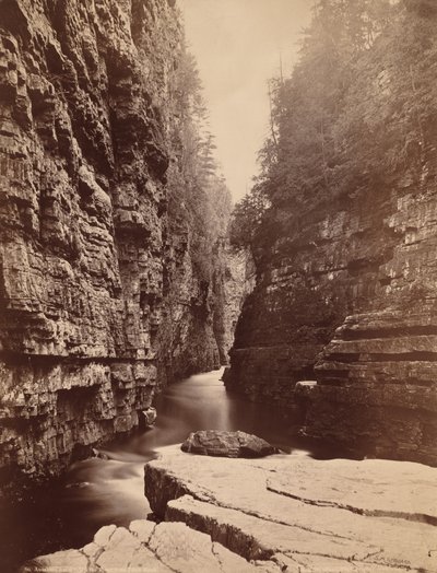 Ausable Chasm - Up the River from Table Rock by Seneca Ray Stoddard