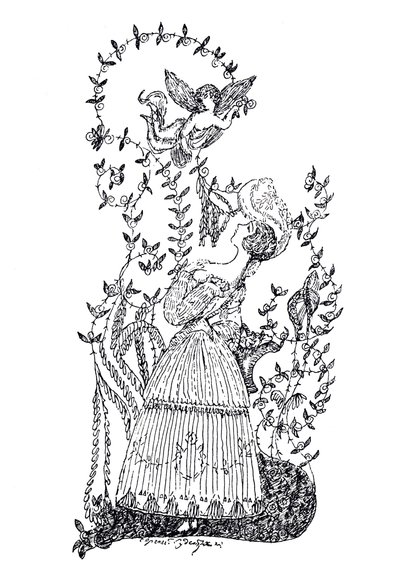 Illustration to essay The Blue Rose by S. Makovsky, 1907 by Sergei Yurievich Sudeykin