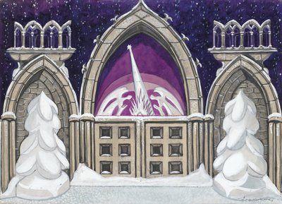 Stage Design for the Ballet The Nutcracker by P. Tchaikovsky by Sergei Yurievich Sudeykin