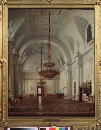 View of the White Hall of the Winter Palace in St Petersburg by Sergey Konstantinovich Zaryanko