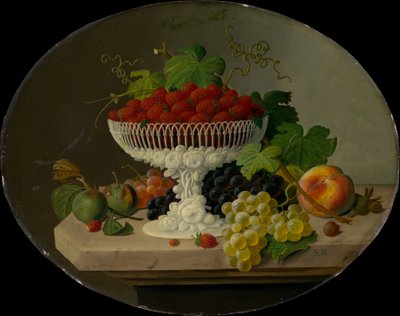 Still Life with Strawberries in a Compote, 1865-70 by Severin Roesen