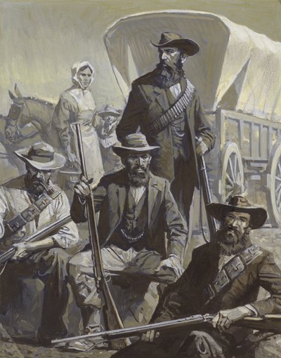 Boer Soldiers and Wagon by Severino Baraldi
