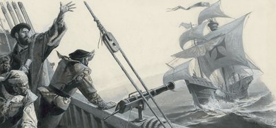 Ferdinand Magellan (1480-1521) on Discovering the Pacific Ocean by Severino Baraldi