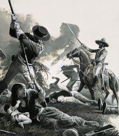 In 1858, two troops of Mexican cavalry attacked the Apaches