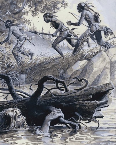 John Colter hid behind some driftwood by Severino Baraldi