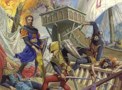 Marco Polo captured by the Genoan, 20th century by Severino Baraldi