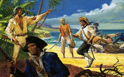 Mutineers from The Bounty land on Pitcairn Island by Severino Baraldi