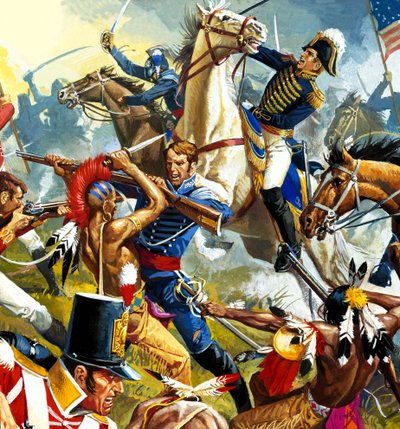 Native American Indians vs American Soldiers by Severino Baraldi