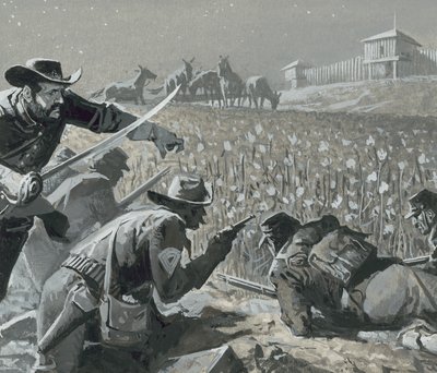 With His Men Concealed, Fetterman Waited for the Marauding Indians by Severino Baraldi