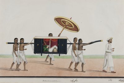 Thomas Holroyd Reads in His Palanquin by Shaik Muhammad Amir of Karraya