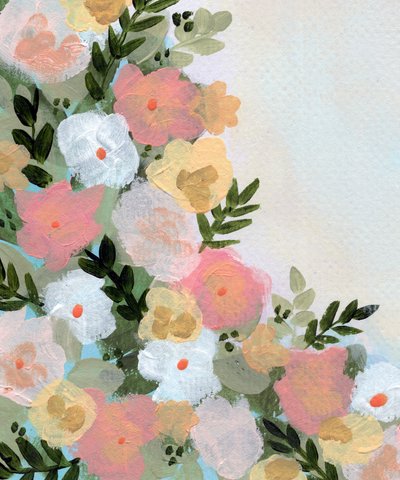 Soft Pastel Flowers by Shelley Hampe