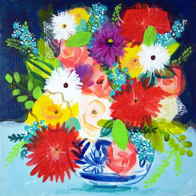 Vibrant Floral Still Life by Shelley Hampe