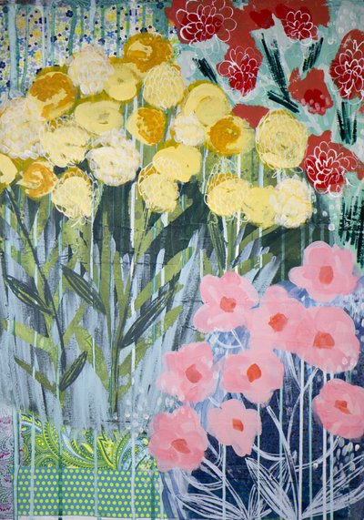Vibrant Garden Blooms by Shelley Hampe