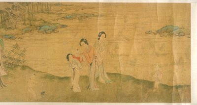 Women and Children in a Garden by Shi Wang