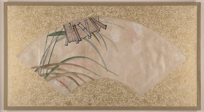 Flowers (pink and white) and Leaves, Clappers by Shibata Zeshin