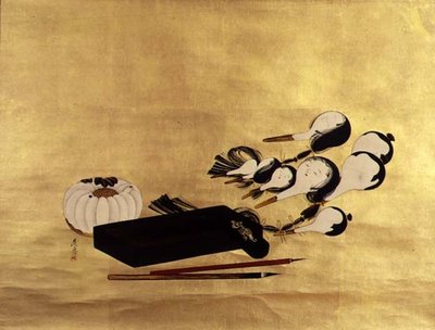 Inro, Brushes and Puppet Heads, Japanese by Shibata Zeshin