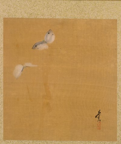 Leaf from Album of Seasonal Themes: Maple Leaves and Feather by Shibata Zeshin