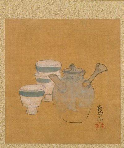 Leaf from Album of Seasonal Themes: Peasant with Basket by Shibata Zeshin