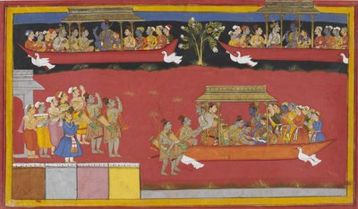 Bharata and Shatrughna Arrive at Nandigrama, Greet Rama, and the Pushpaka Chariot Departs by S?hibdin S?hibdin