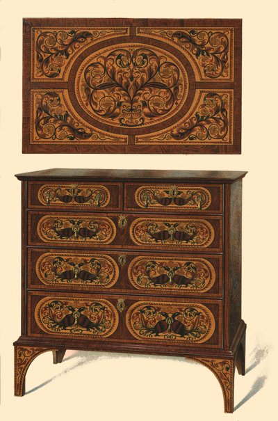Chest of Drawers Inlaid with Marquetry by Shirley Charles Llewellyn Slocombe