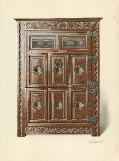 Oak Cupboard (Welsh) by Shirley Charles Llewellyn Slocombe