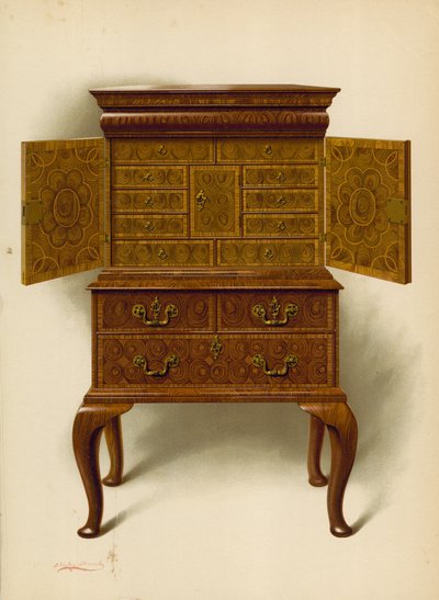 Walnut Cabinet, property of Edward Dent by Shirley Charles Llewellyn Slocombe