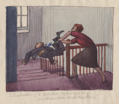 I took him by the left leg and threw him down the stairs by Shirley Markham