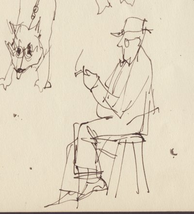 Seated Man and Dog Studies, 1950 by Shirley Markham