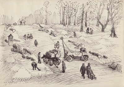 Tree-felling, c1950 by Shirley Markham