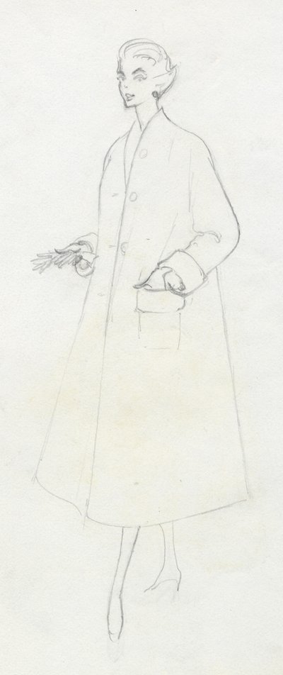 Woman in duster coat by Shirley Markham