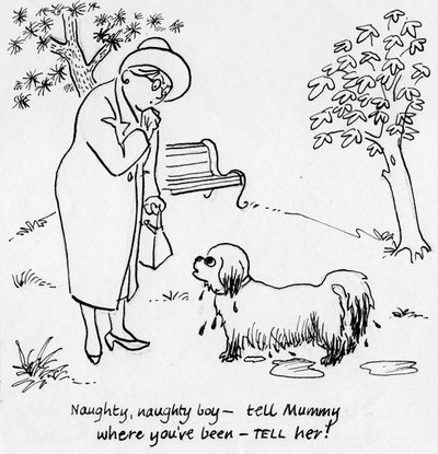 Woman with dog by Shirley Markham