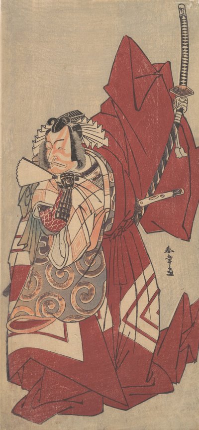 Kabuki Actor Ichikawa Danjuro V in a Shibaraku Stop Right There! Role by Shunsho