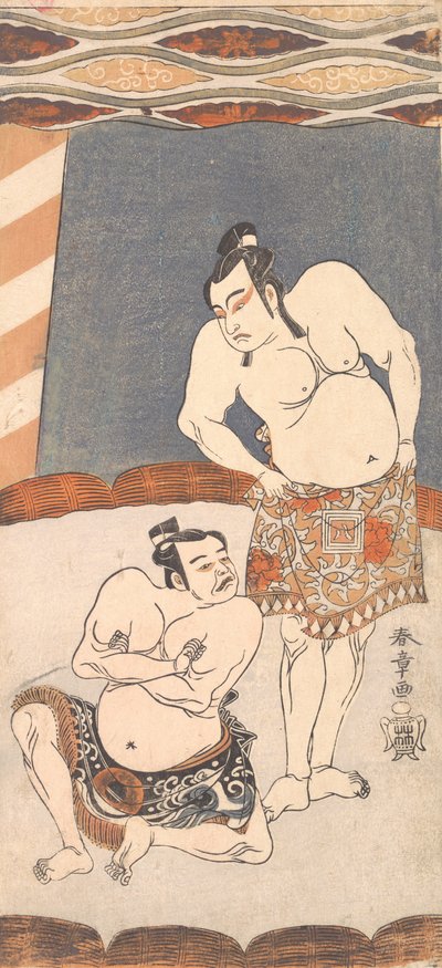 The Second Ichikawa Yaozo as a Wrestler Standing in an Arena by Shunsho