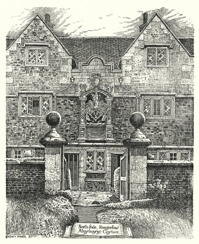 North Side, Hungerford Almshouses, Corsham (engraving) by Sidney Heath