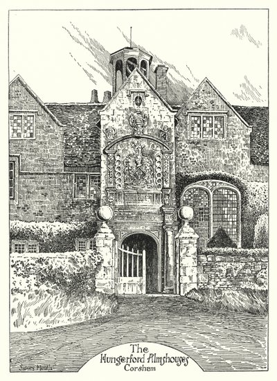 The Hungerford Almshouses, Corsham by Sidney Heath