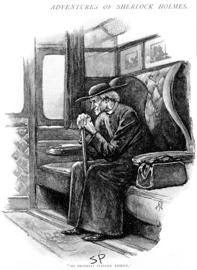 Scene from The Adventure of the Final Problem by Arthur Conan Doyle by Sidney Paget