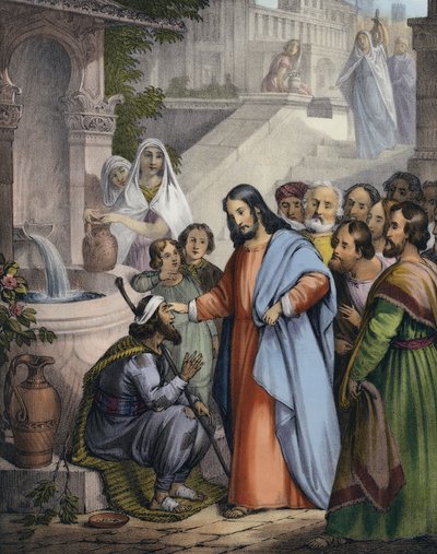 Jesus Gives Sight to One Born Blind by Siegfried Detler Bendixen