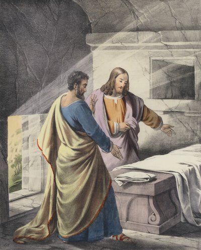 Peter and John at the sepulchre, "He is Risen" by Siegfried Detler Bendixen