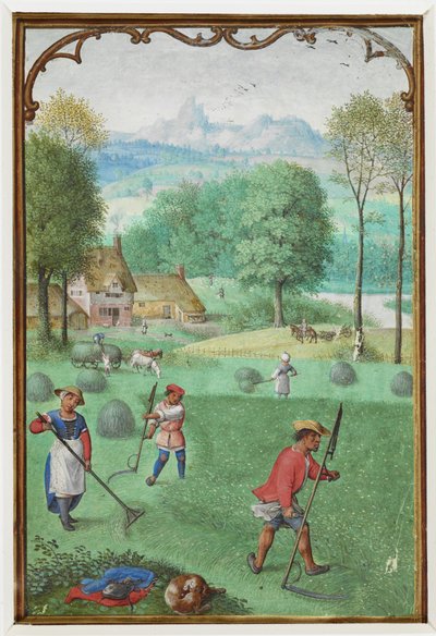 July: Harvest, Sowing, from a Book of Hours, c.1540 by Simon Bening