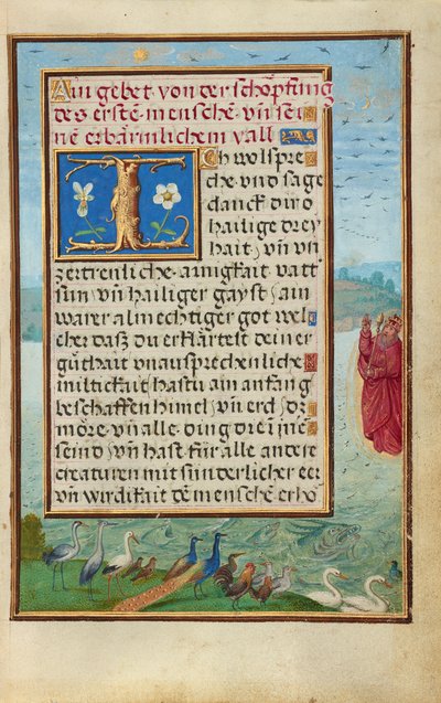 Border with the Creation of Birds and Fishes by Simon Bening