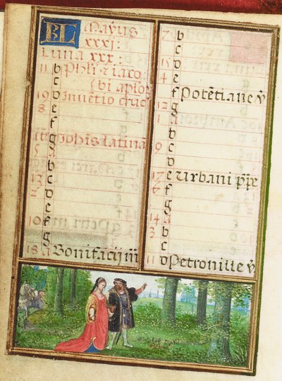 Folio from a miniature Book of Hours, use of Rome, Bruges by Simon Bening