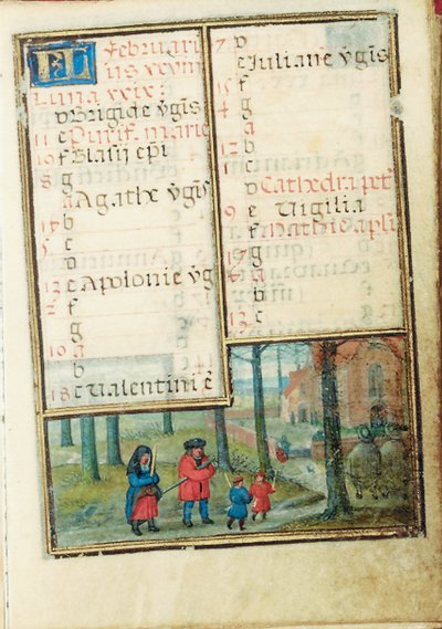 Folio from a miniature Book of Hours, use of Rome, Bruges, 1530-35 by Simon Bening