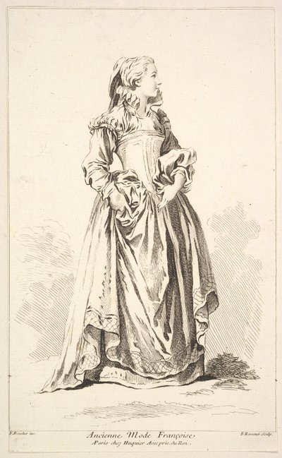 Ancienne Mode Françoise, from Recueil de diverses figures étrangères by Simon Francois Ravenet